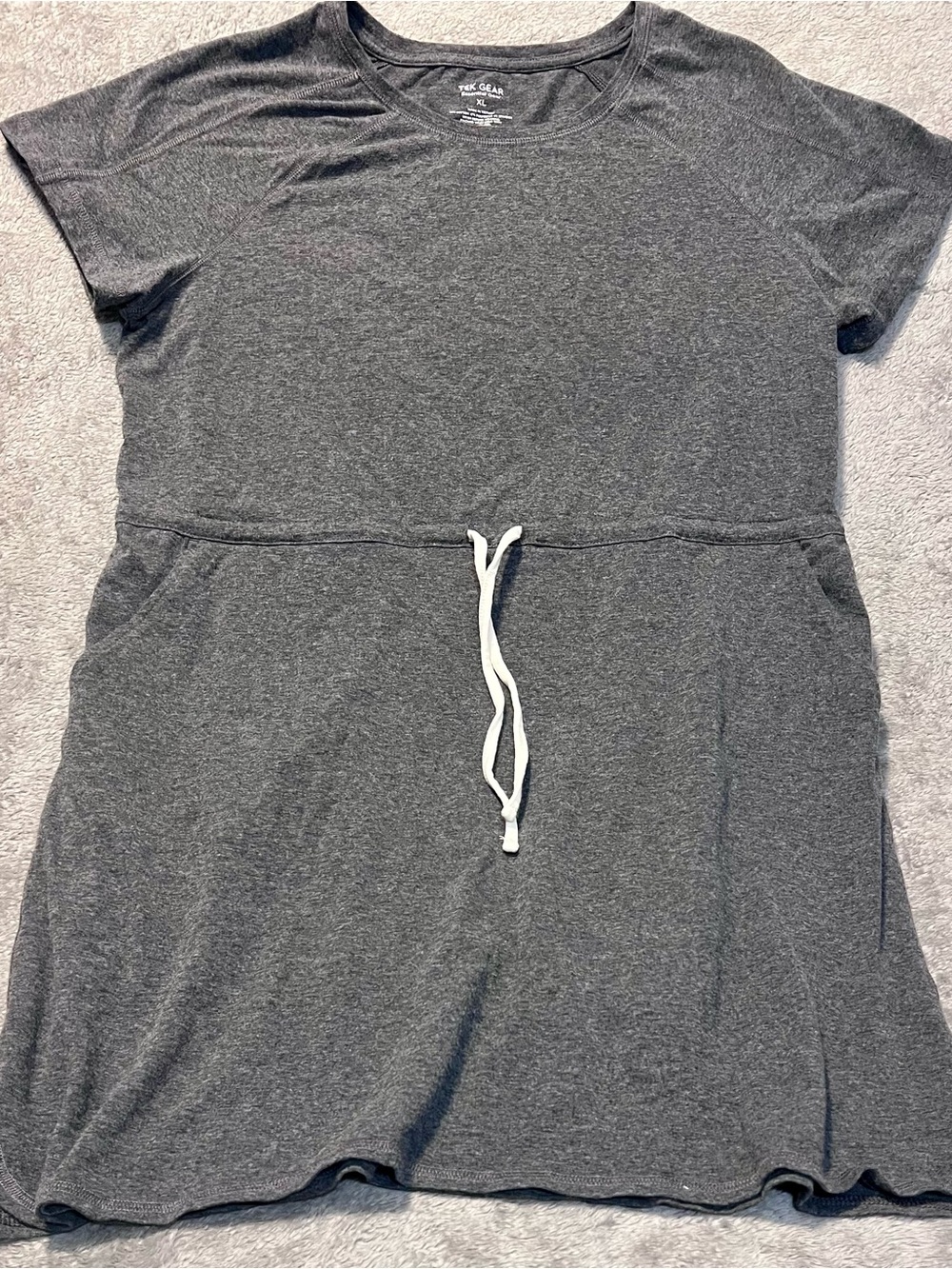 Tek Gear Heather Gray Short Sleeve Mini Dress - XL